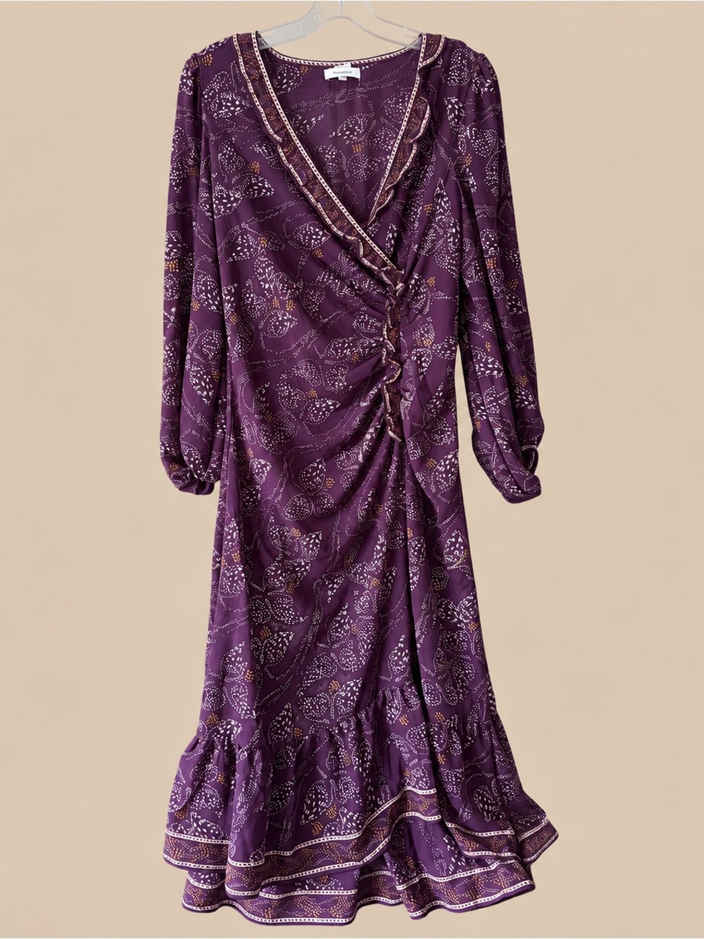 Boho CottageCore Whimsigoth Purple Maxi Dress L